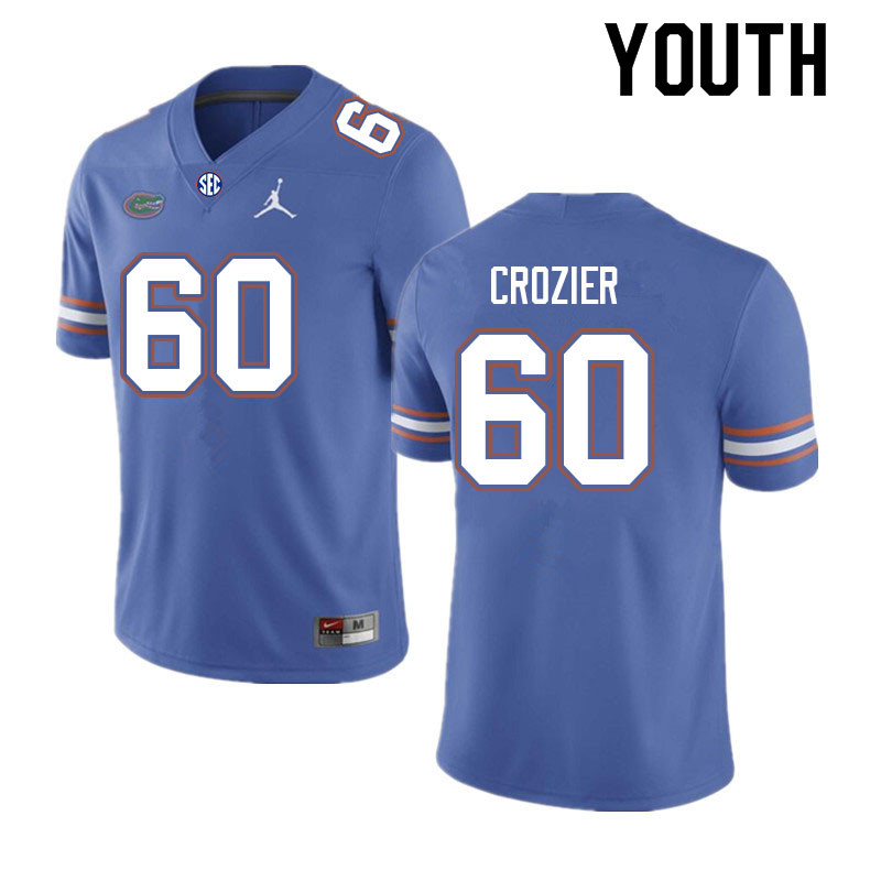 Youth #60 Jackson Crozier Florida Gators College Football Jerseys Sale-Royal - Click Image to Close
